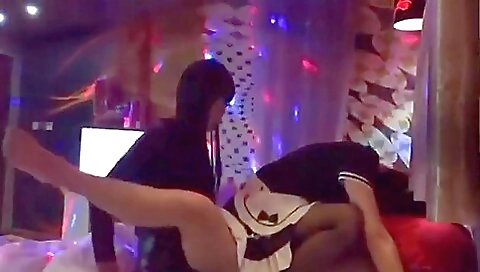 Ladyboy Maid And Thai Latex Katoey Fucking A